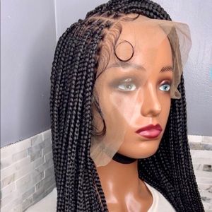 Knotless braided lace front wig
